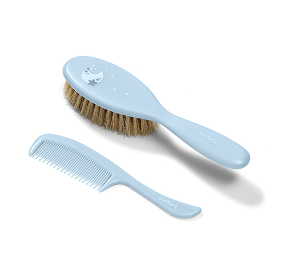 Set perie par moale si pieptan albastru Babyono [1]