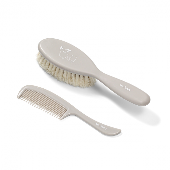 Set perie par natural super moale si pieptan bej Babyono [1]