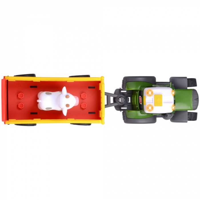 Tractor Simba ABC Fendt Animal Trailer 30 cm cu lumini, sunete, remorca si figurina [4]
