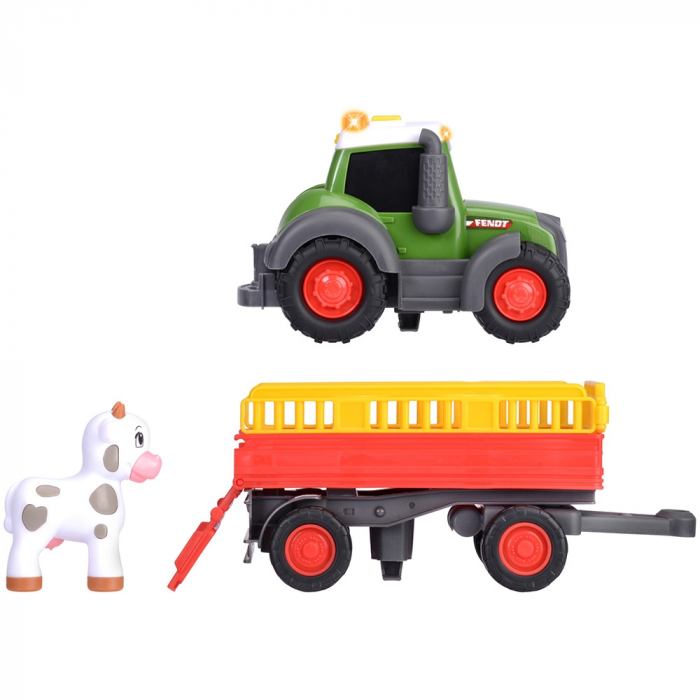 Tractor Simba ABC Fendt Animal Trailer 30 cm cu lumini, sunete, remorca si figurina [3]