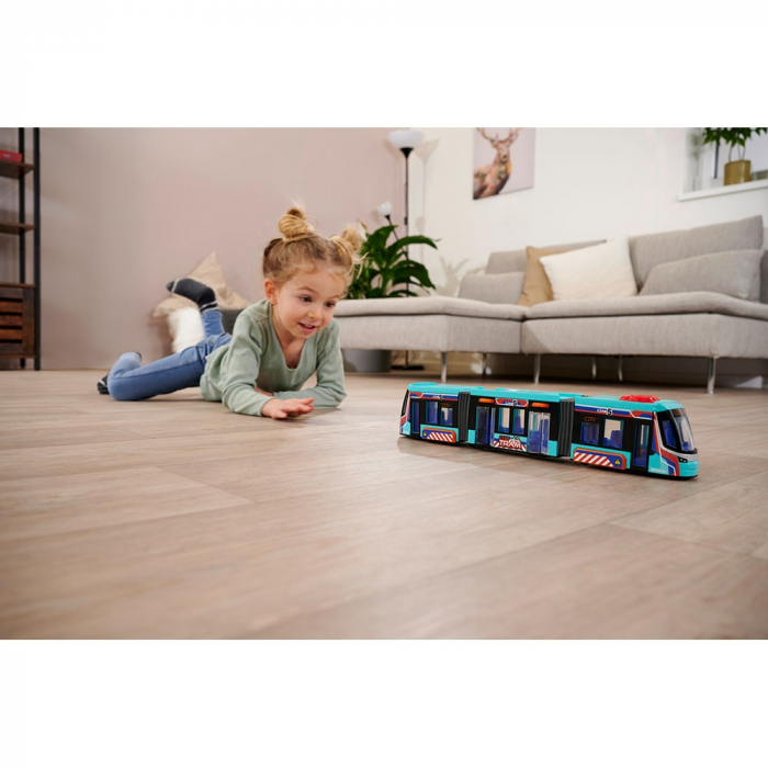 Tramvai Dickie Toys Siemens City Tram 41,5 cm albastru [8]
