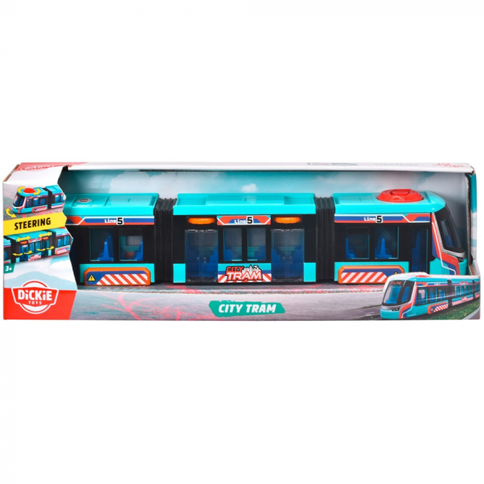 Tramvai Dickie Toys Siemens City Tram 41,5 cm albastru [10]
