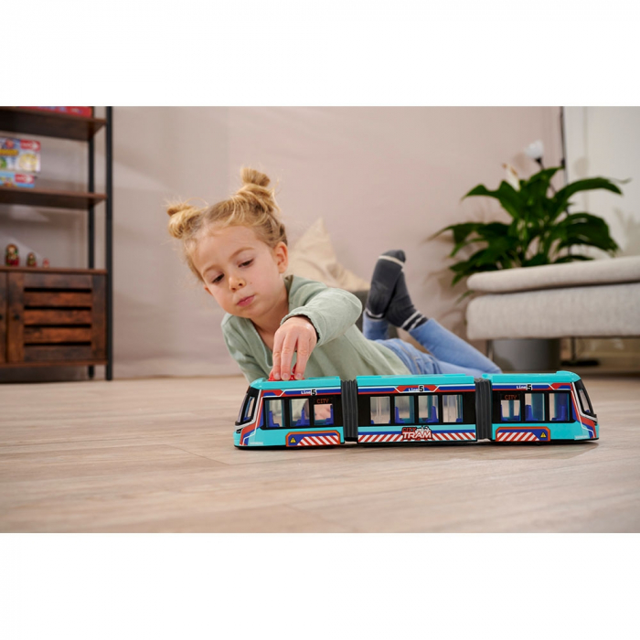 Tramvai Dickie Toys Siemens City Tram 41,5 cm albastru [7]