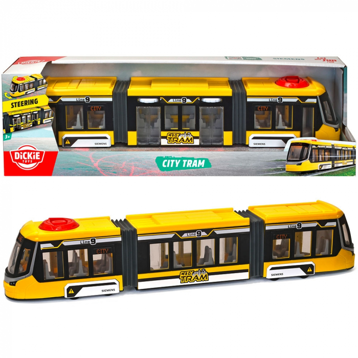 Tramvai Dickie Toys Siemens City Tram 41,5 cm galben [2]