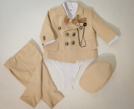 Botez - Costum Darius cu nasturi dubli bej