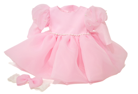 Rochii botez - Rochie botez Olga roz din organza