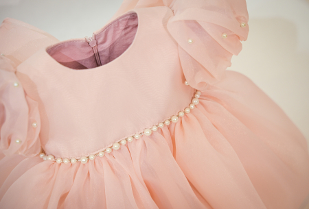 Rochie Olga roz praf din organza [3]