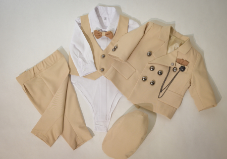 Costum Darius cu nasturi dubli bej [2]