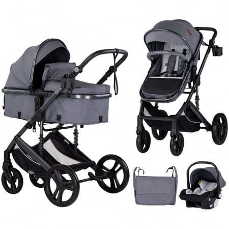 Carucioare Copii - Carucior Chipolino Amore 3 in 1 cloud grey