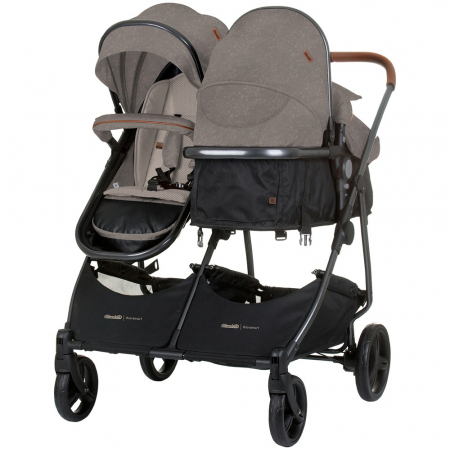 Carucioare Gemeni - Carucior gemeni Chipolino Duo Smart 3 in 1 tiramisu