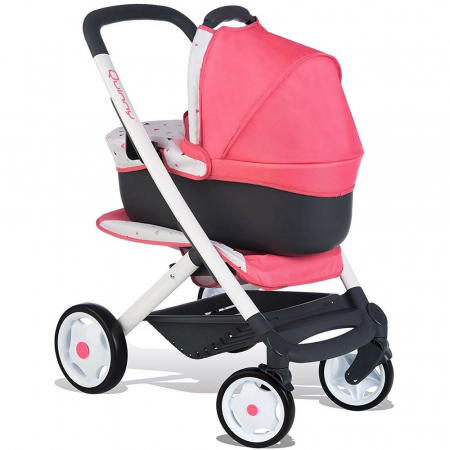 Carucioare Pentru Papusi - Carucior pentru papusi Smoby Quinny Combi 3 in 1 roz