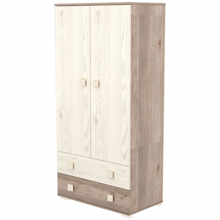 Mobilier Copii - Dulap cu 2 usi si 2 sertare Hubners Sofia crem nisip