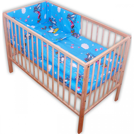 Lenjerie patut Hubners Pisica si Soricel 4 piese albastru [1]