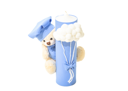 Lumanare Botez - Lumanare Botez Bleo cu ursulet