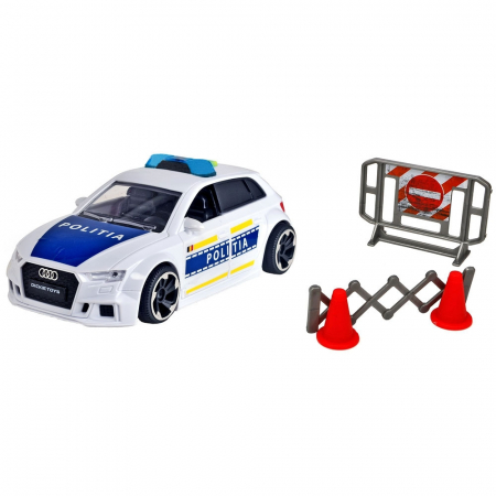Masinute Si Piste Masinute - Masina de politie Dickie Toys Audi RS3 1:32 15 cm cu lumini, sunete si accesorii
