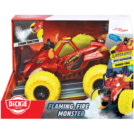Masina Dickie Toys Flaming Fire Monster 25 cm rosu cu lumini si sunete [8]