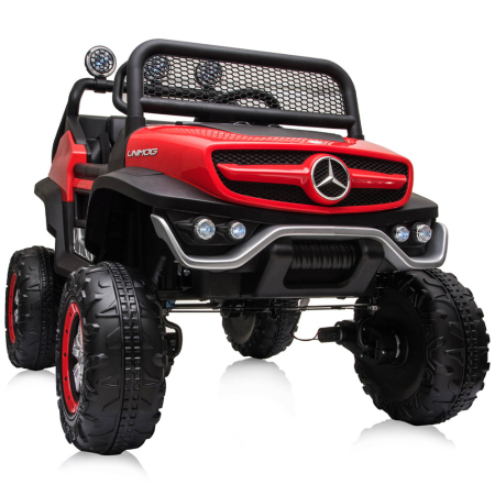 Masinuta electrica Chipolino OffRoad Mercedes Unimog cu scaun din piele si roti EVA red [10]