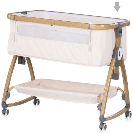 Patut co-sleeper Chipolino Charisma cu laterala culisanta cashmere wood [4]