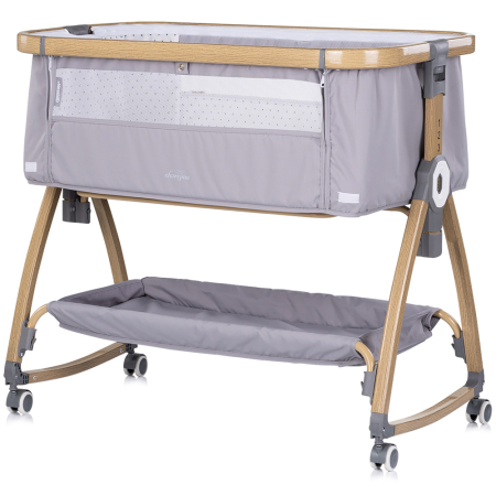 Patut co-sleeper Chipolino Charisma cu laterala culisanta platinum wood [1]