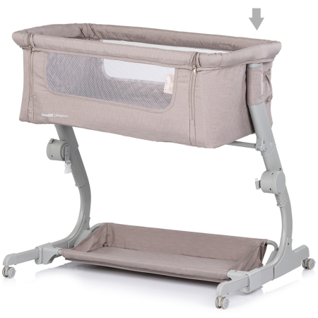 Patut co-sleeper Chipolino Eleganza cu laterala culisanta tiramisu [3]