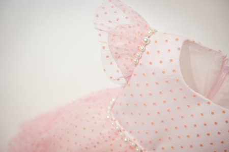 Rochie Anca Roz cu perlute si maneca scurta [2]