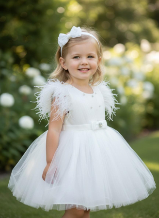 Copii 2-12 ani - Rochie elegantă Corina ivory pentru fetițe 2–12 ani