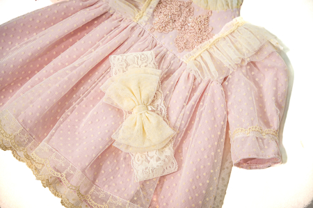 Rochie Ilaria roz cu dantela [1]