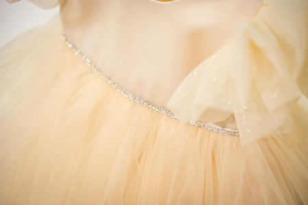 Rochie Ina din tulle capuccino cu sclipici [1]