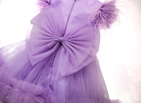 Rochie Karina mov cu pene [3]