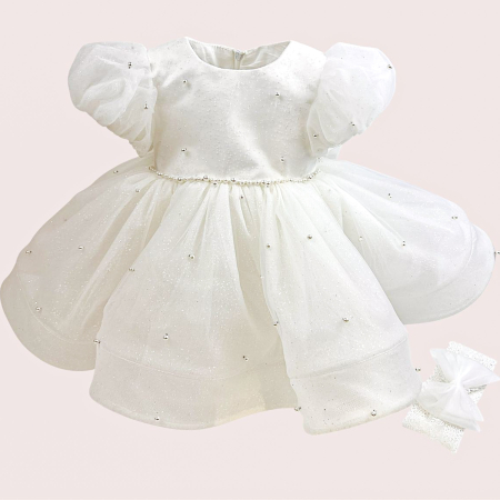 Botez - Rochie Raisa cu sclipici si perlute