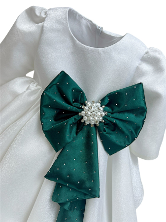 Rochie Roberta cu funda verde [2]