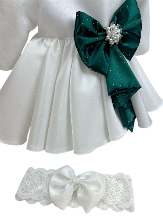 Rochie Roberta cu funda verde [1]