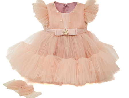 Botez - Rochita Corina roz pudra cu perlute