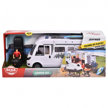 Rulota Dickie Toys Camper Hymer Camping Van Class B cu figurina si accesorii [7]
