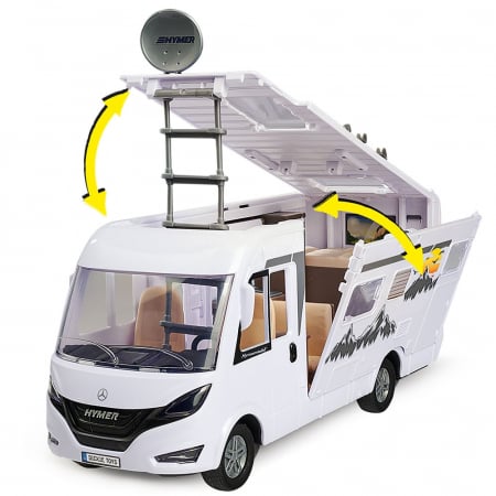 Rulota Dickie Toys Camper Hymer Camping Van Class B cu figurina si accesorii [4]