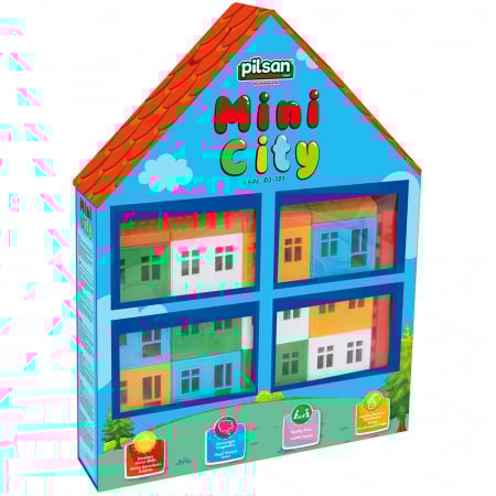 Jucarii Copii - Set constructie Pilsan Mini City 40 piese