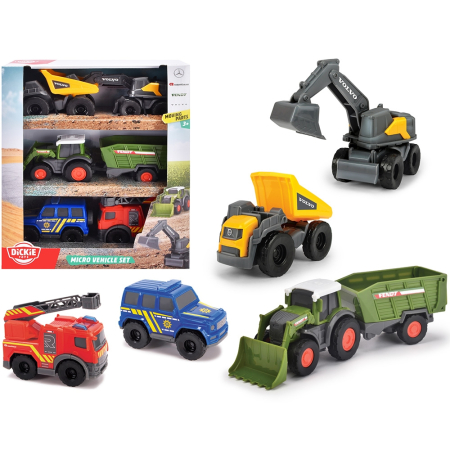 Set Dickie Toys Micro City Team 9 cm cu 5 vehicule [15]