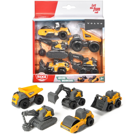 Set Dickie Toys Volvo Micro Workers 9 cm cu 5 vehicule [15]