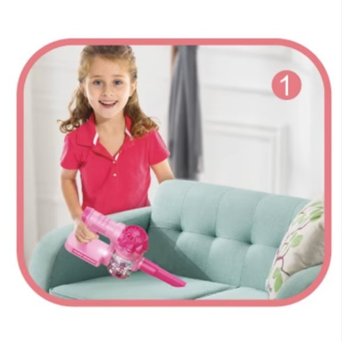Aspirator de jucarie pentru copii, set curatenie fara fir cu accesorii interschimbabile, functie aspirare simulata, joc de rol casa, 3+ ani [5]