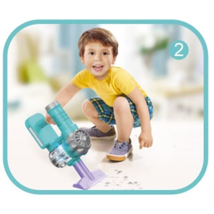 Aspirator de jucarie pentru copii, set curatenie fara fir cu accesorii interschimbabile, functie aspirare simulata, joc de rol casa, 3+ ani [6]