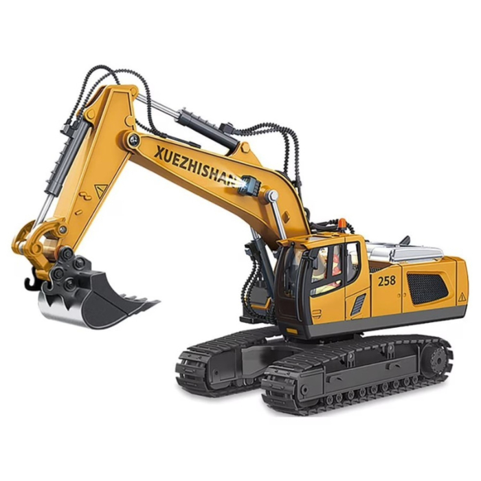 Excavator cu telecomanda, utilaj constructii RC 1:20, rotire 680°, cupa functionala, lumini si sunete [9]