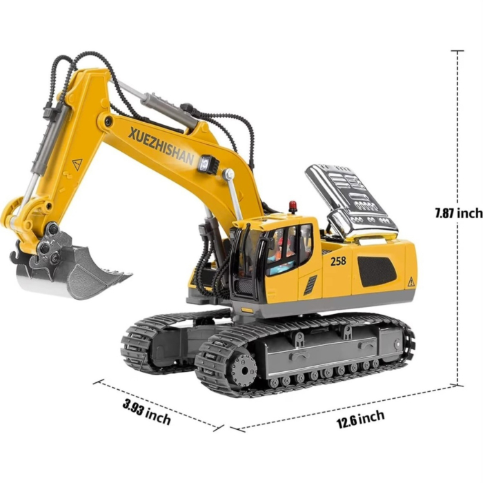 Excavator cu telecomanda, utilaj constructii RC 1:20, rotire 680°, cupa functionala, lumini si sunete [10]