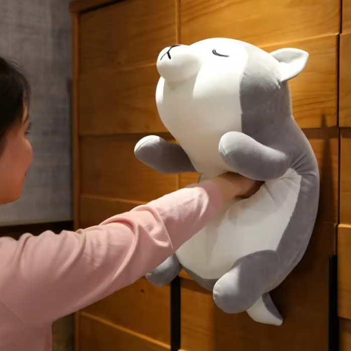 Jucarie de plus, Husky, Gri/Alb, 35 cm [5]