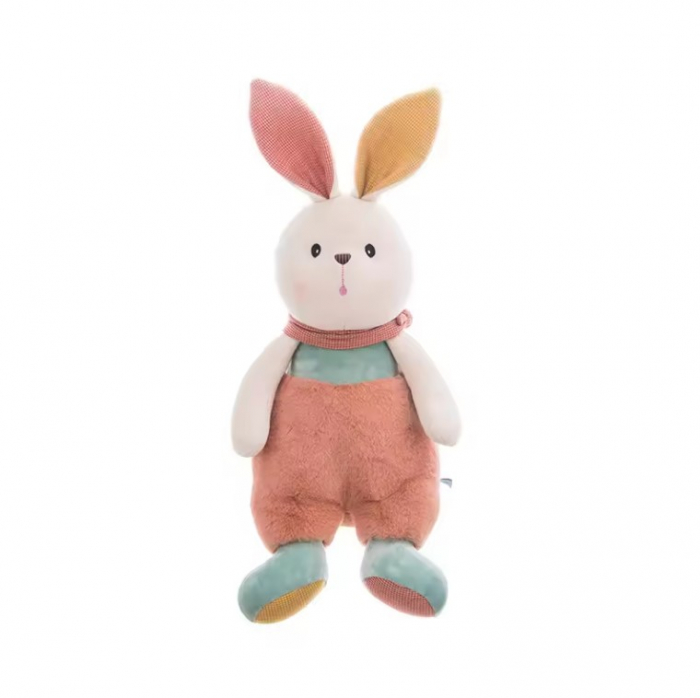 Jucarie de plus, Iepurasul Costumat, Alb/Roz, 35 cm [5]