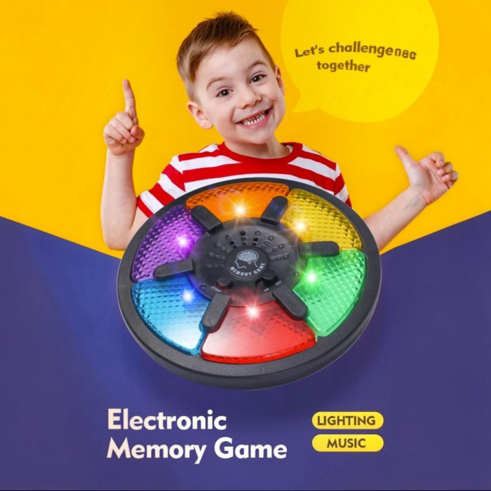 Joc de memorie electronic, consola interactiva cu lumini si sunete, 15 niveluri de dificultate, 6+ ani [7]