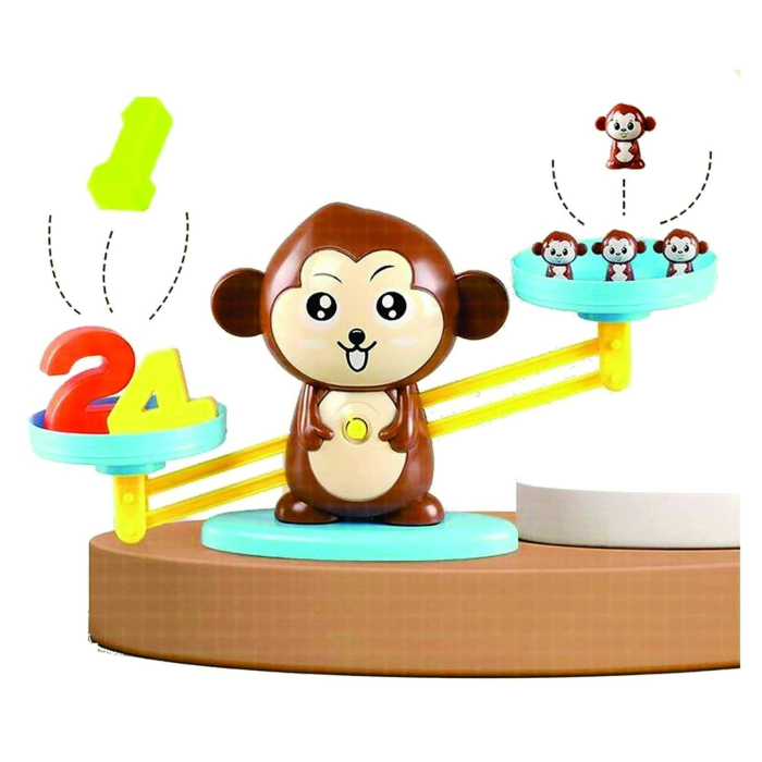 Joc educativ balanta cu maimuta, set de numarare si echilibru, invatare matematica prin joaca, multicolor, 3+ ani [4]