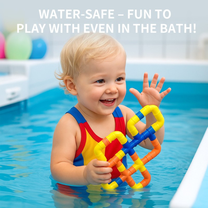 Joc educativ STEM Malvys®, set de constructie cu tevi modulare, circuit de apa si logica, 310 piese, 3+ ani [5]