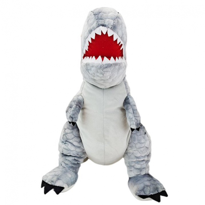 Jucarie de plus 2 in 1, Rucsac Dinozaur T-Rex, Gri [4]