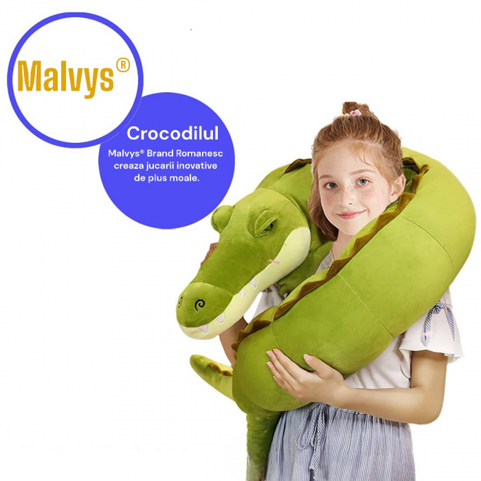 Jucarie de plus, Crocodilul Roco, Verde, 80 cm [4]