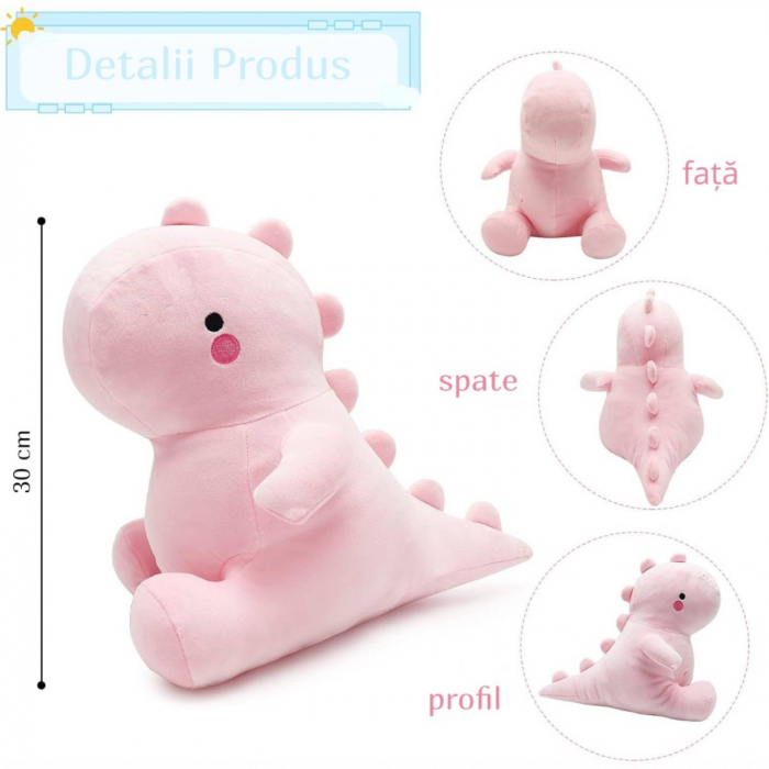 Jucarie de plus Dinozaur Roz Pinka 30 cm copii [2]